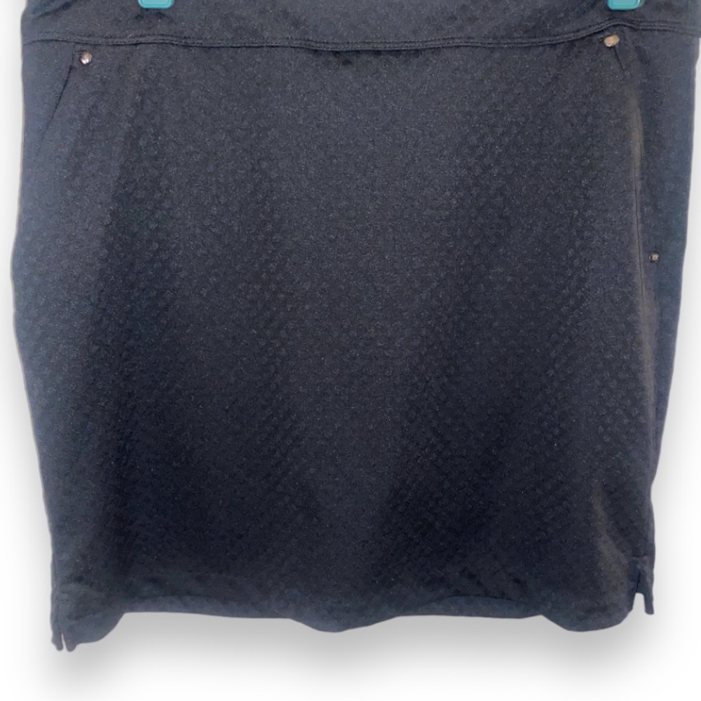 GYMSHARK Black Textured A-Line Performance Golf Skort Small